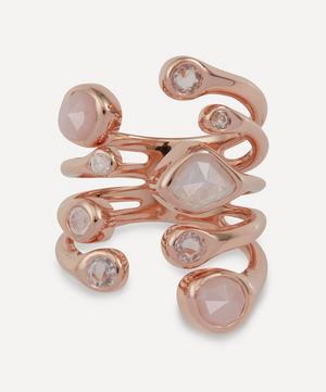 Monica Vinader - Rose Gold Plated Vermeil Silver Siren Mixed Stone Tonal Cluster Cocktail Ring image number 1