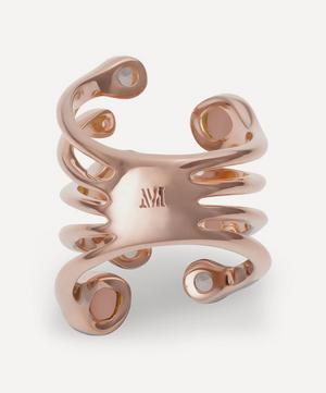 Monica Vinader - Rose Gold Plated Vermeil Silver Siren Mixed Stone Tonal Cluster Cocktail Ring image number 2