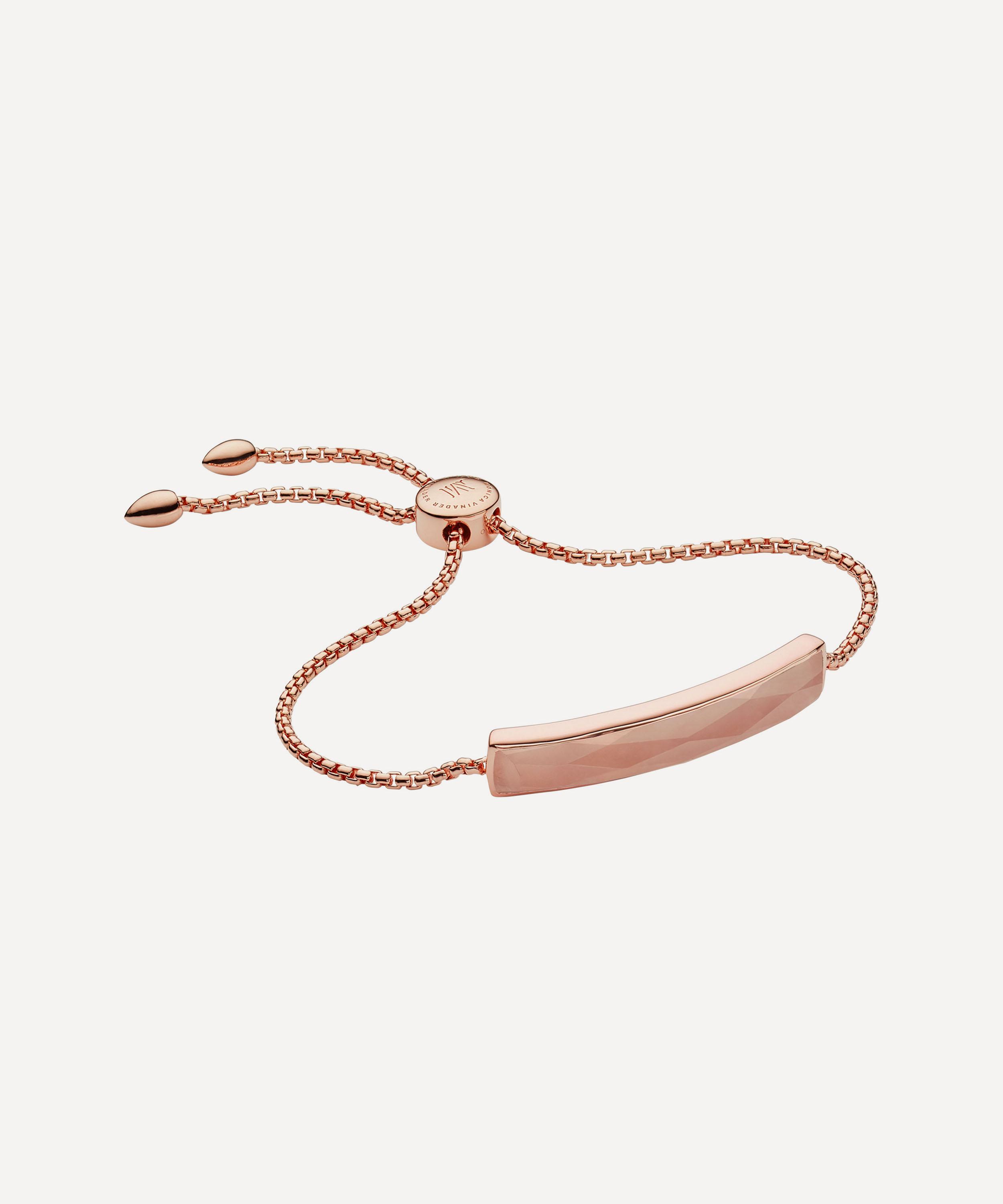 Monica Vinader - Rose Gold Plated Vermeil Silver Baja Rose Quartz Facet Bracelet image number 0
