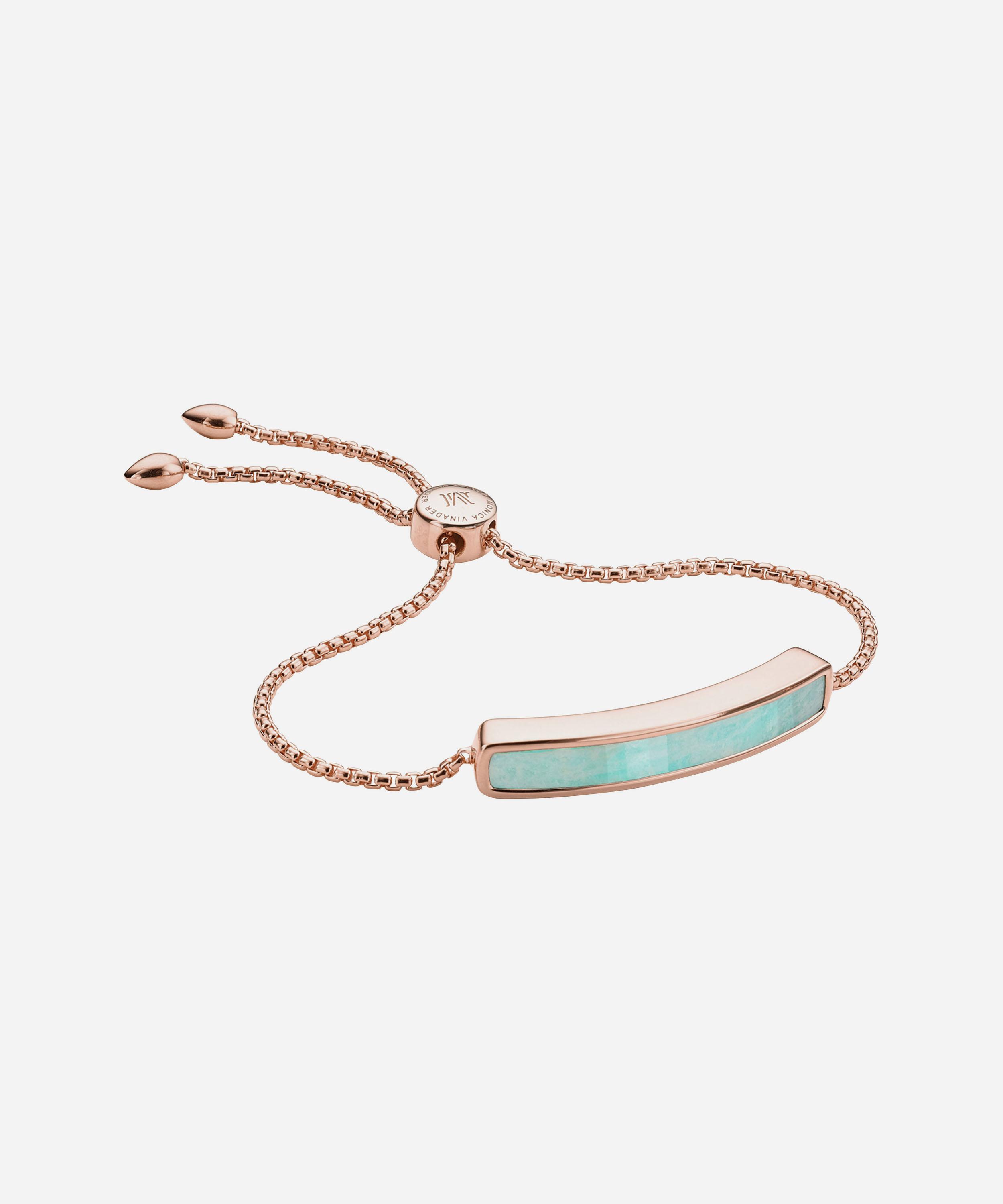 Monica Vinader - Rose Gold Plated Vermeil Silver Baja Amazonite Faceted Bracelet image number 0