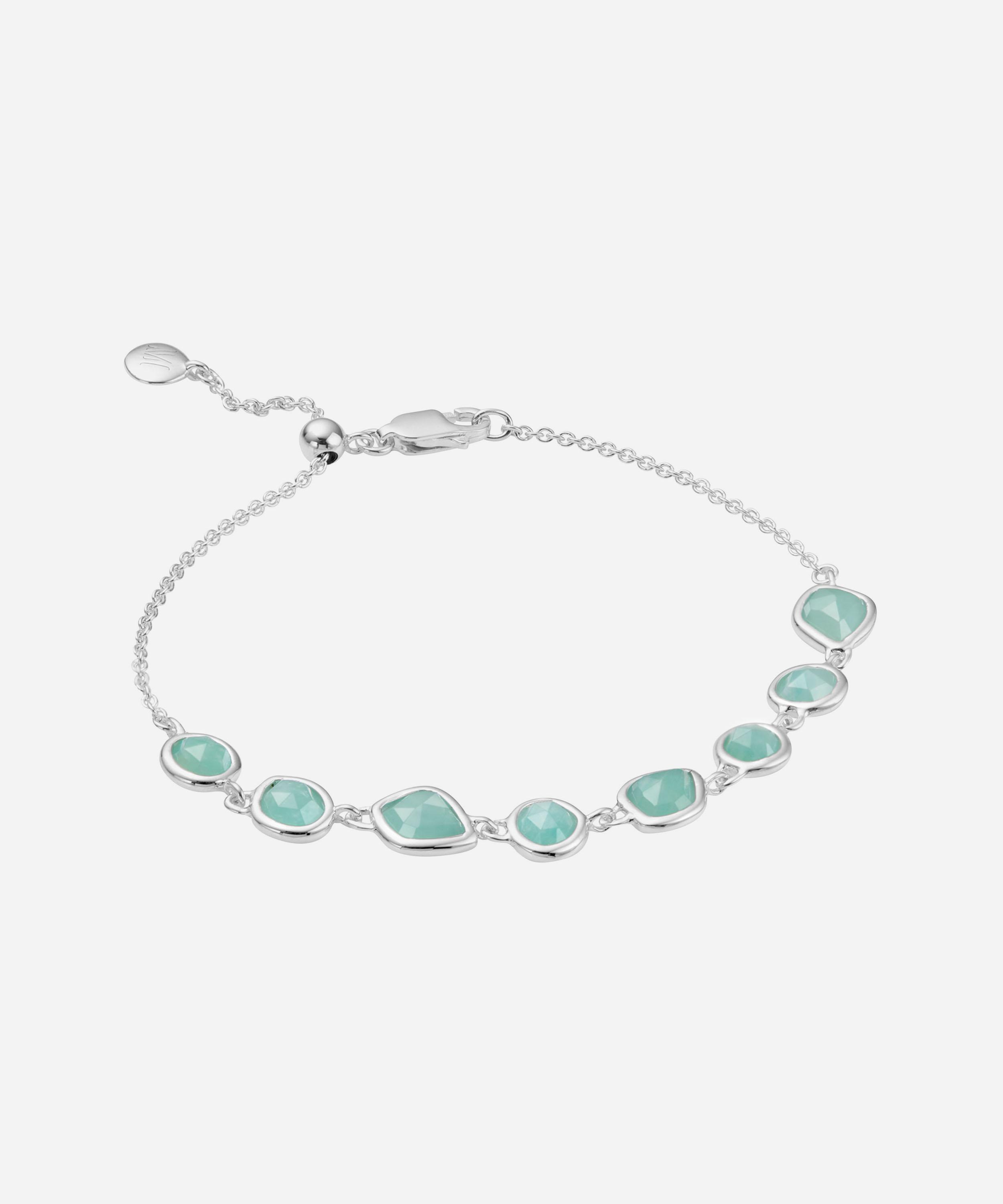 Monica Vinader - Silver Siren Amazonite Mini Nugget Cluster Bracelet image number 0