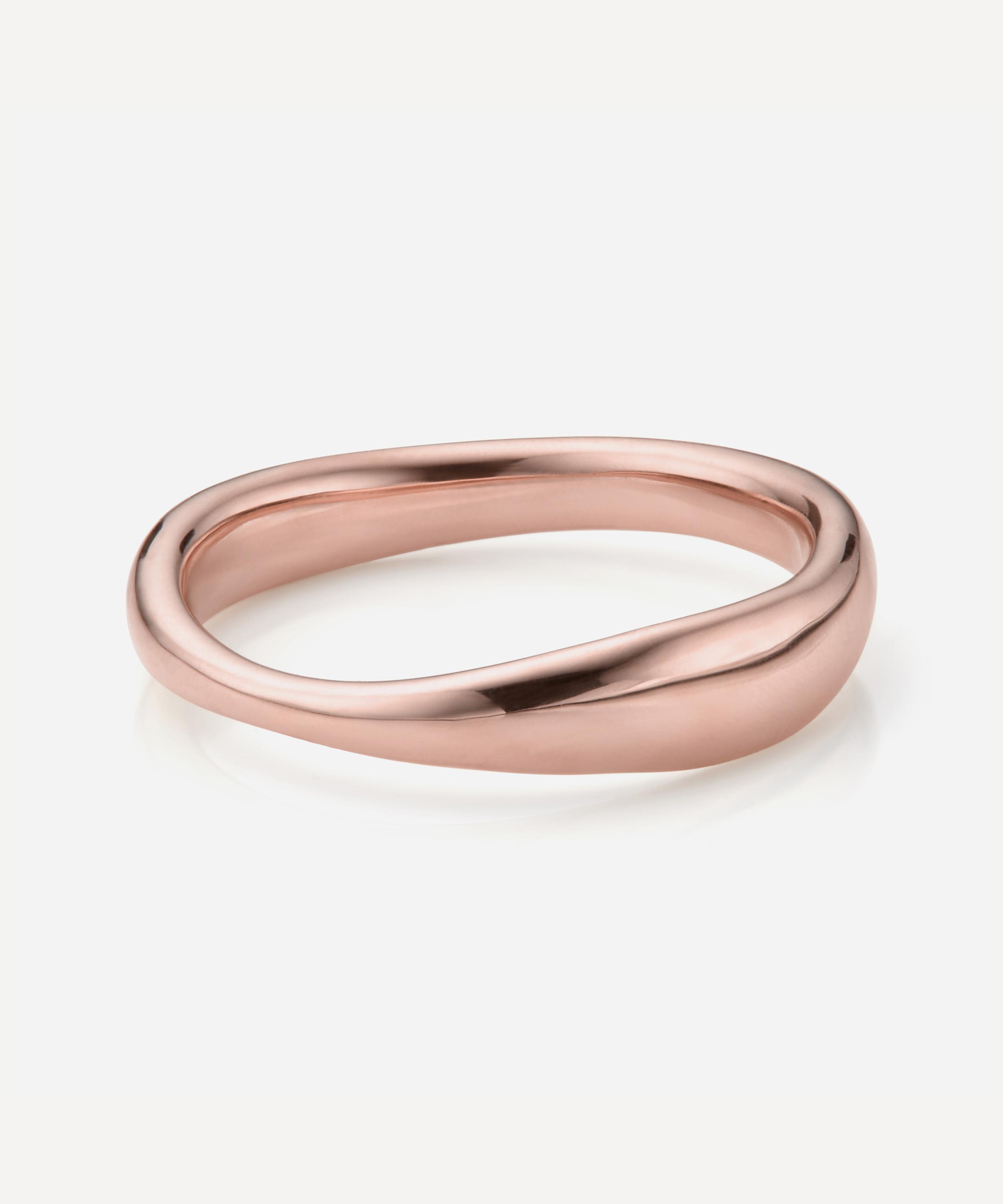 Monica Vinader - Rose Gold Plated Vermeil Silver Nura Reef Stacking Ring image number 