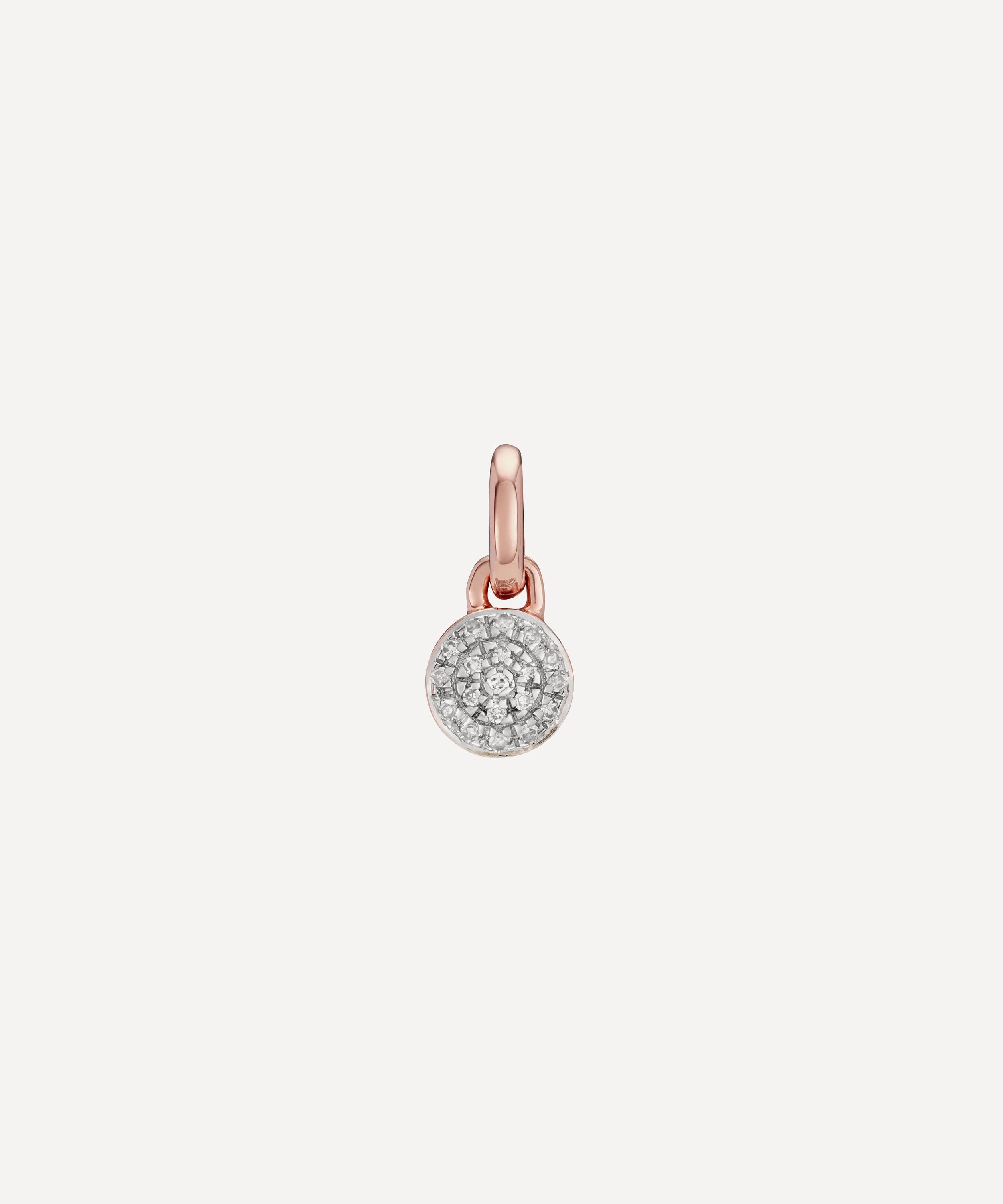 Monica Vinader - Rose Gold Plated Vermeil Silver Fiji Mini Diamond Pendant Charm image number 0