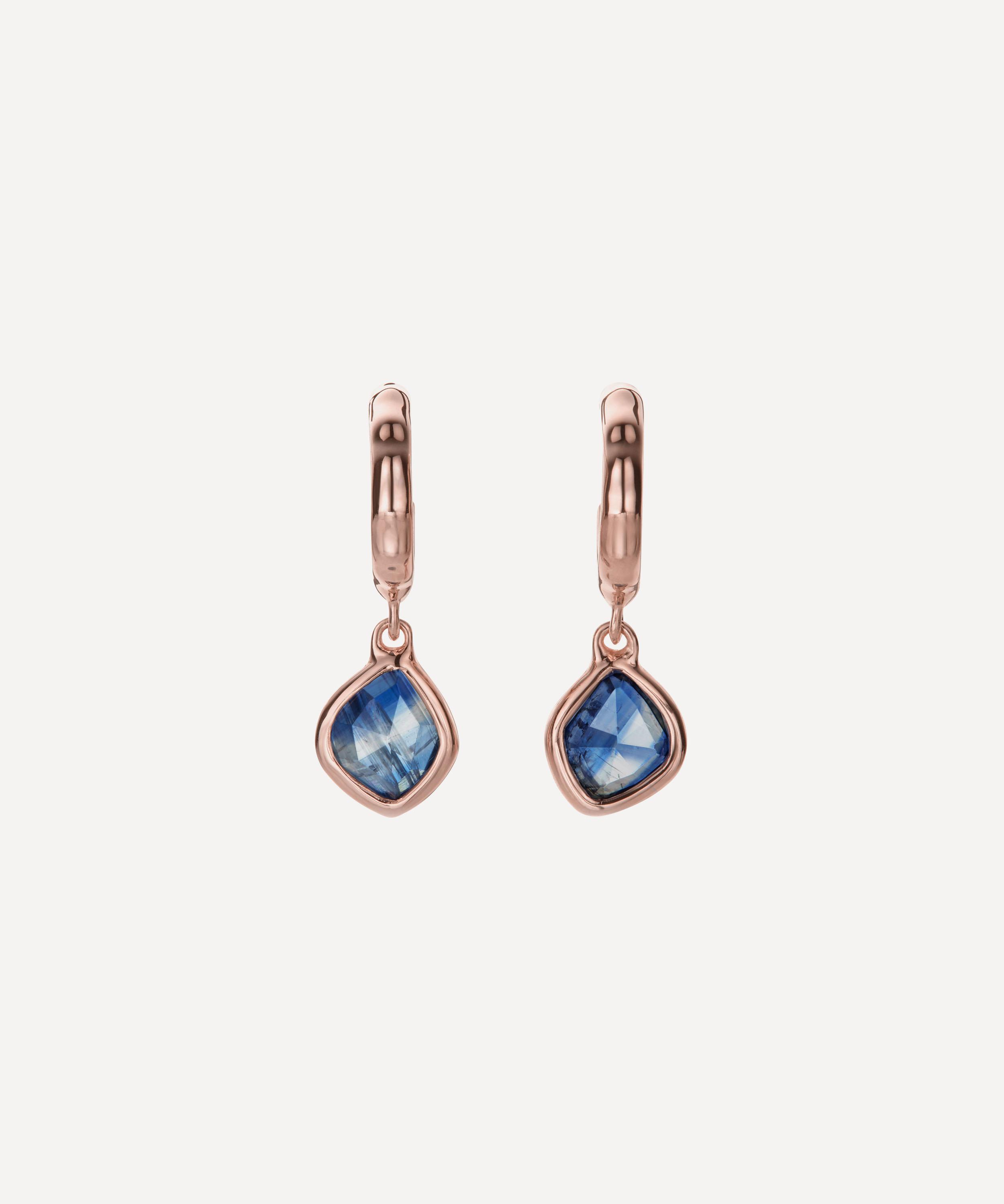 Monica Vinader - Rose Gold Plated Vermeil Silver Siren Kyanite Mini Nugget Hoop Earrings image number 0