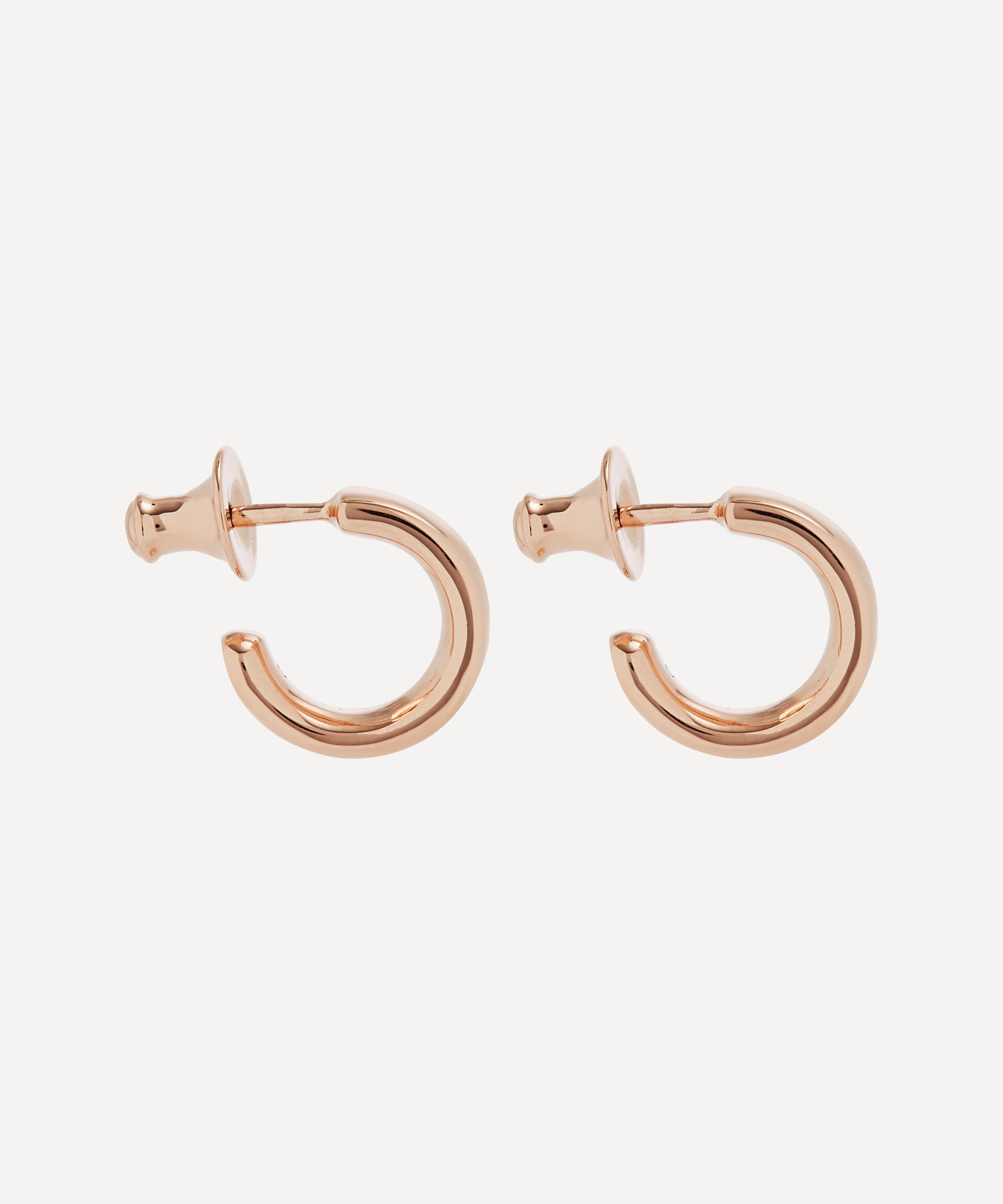 Monica Vinader - Rose Gold Plated Vermeil Silver Fiji Mini Hoop Earrings image number 2