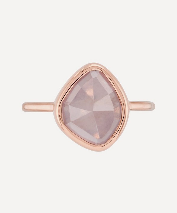 Monica Vinader Rose Gold Plated Vermeil Silver Siren Nugget Rose Quartz  Small Stacking Ring | Liberty