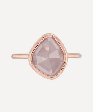 Monica Vinader - Rose Gold Plated Vermeil Silver Siren Nugget Rose Quartz Small Stacking Ring image number 0