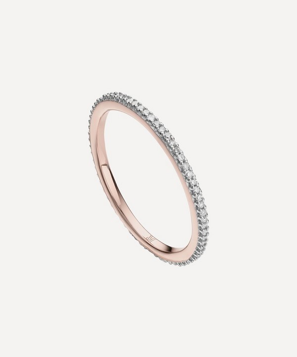 Monica Vinader - Rose Gold Plated Vermeil Silver Skinny Diamond Eternity Ring image number null