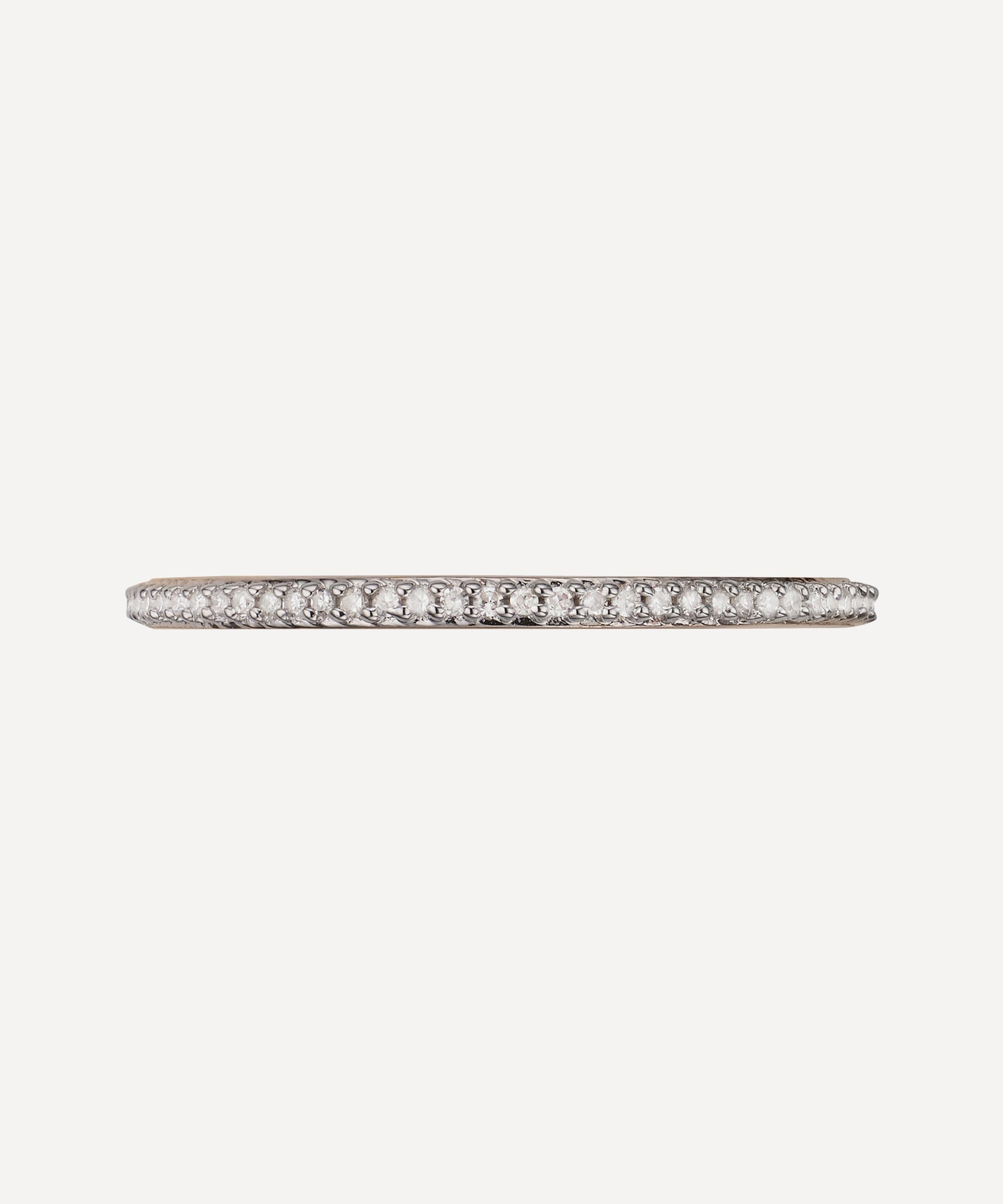 Monica Vinader - Rose Gold Plated Vermeil Silver Skinny Diamond Eternity Ring image number 2