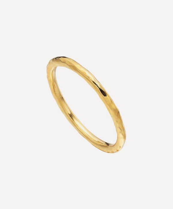 Monica Vinader - Gold Plated Vermeil Silver Siren Hammered Ring image number null