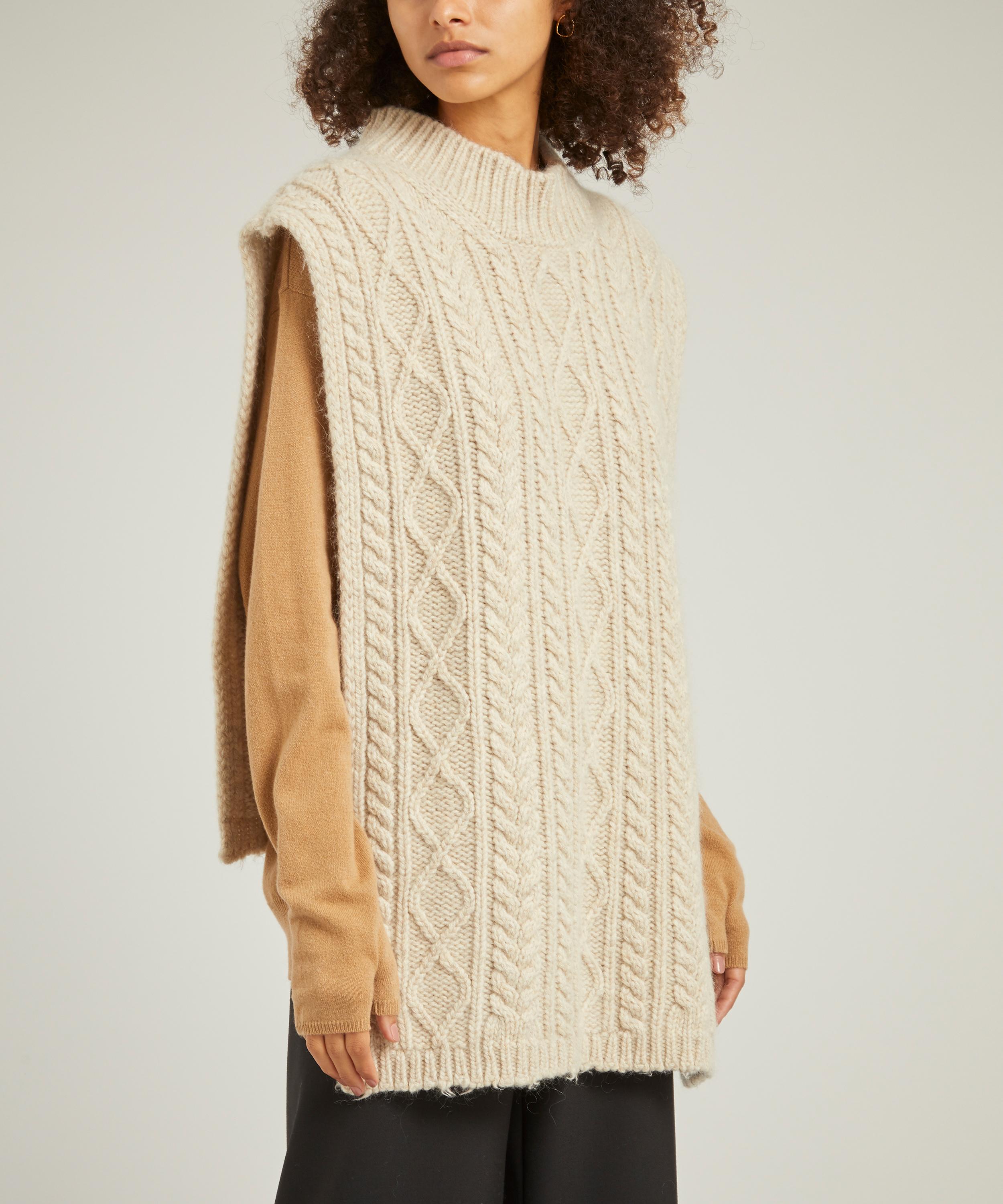oversized cable knit vest