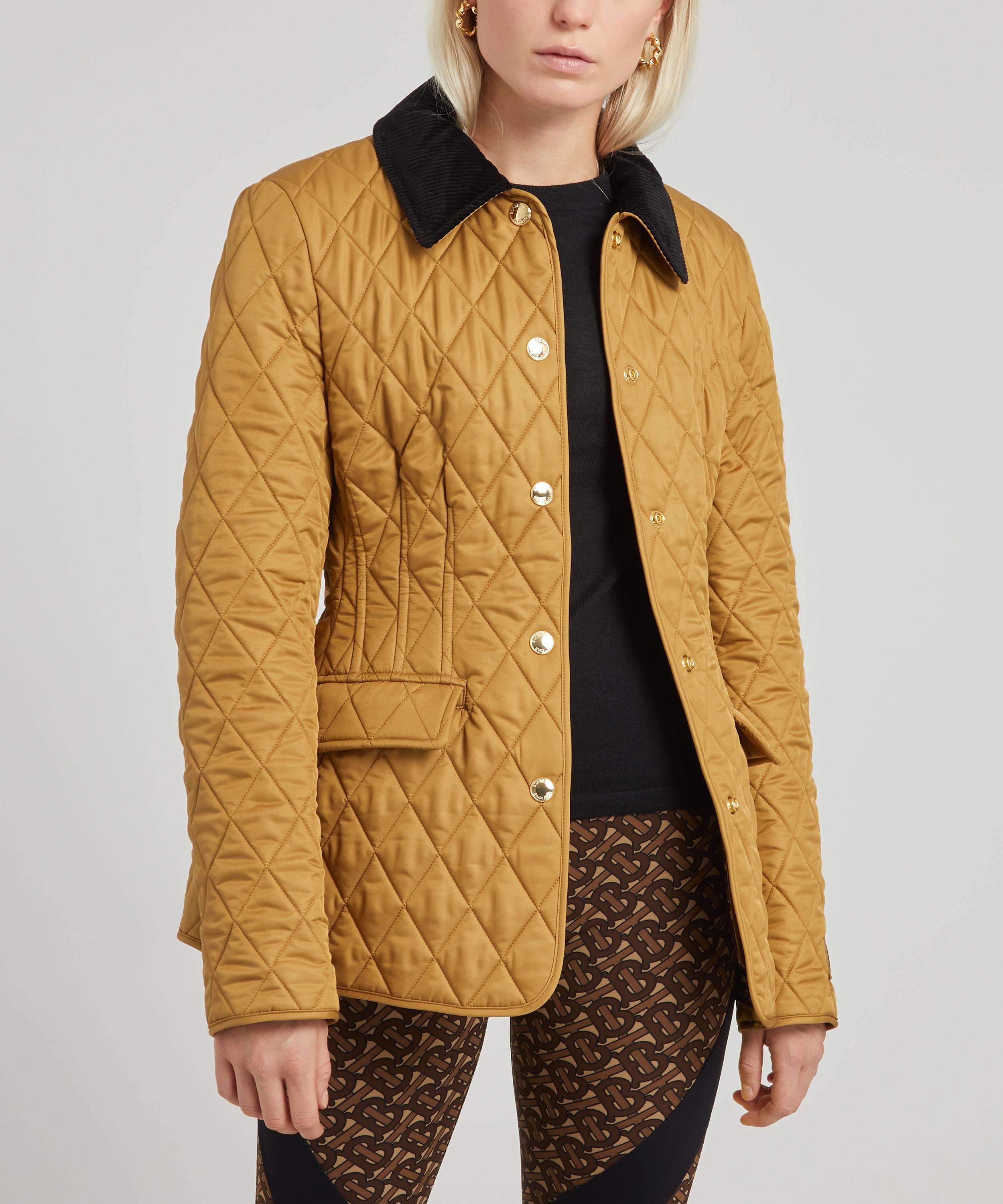 burberry corduroy collar quilted jacket