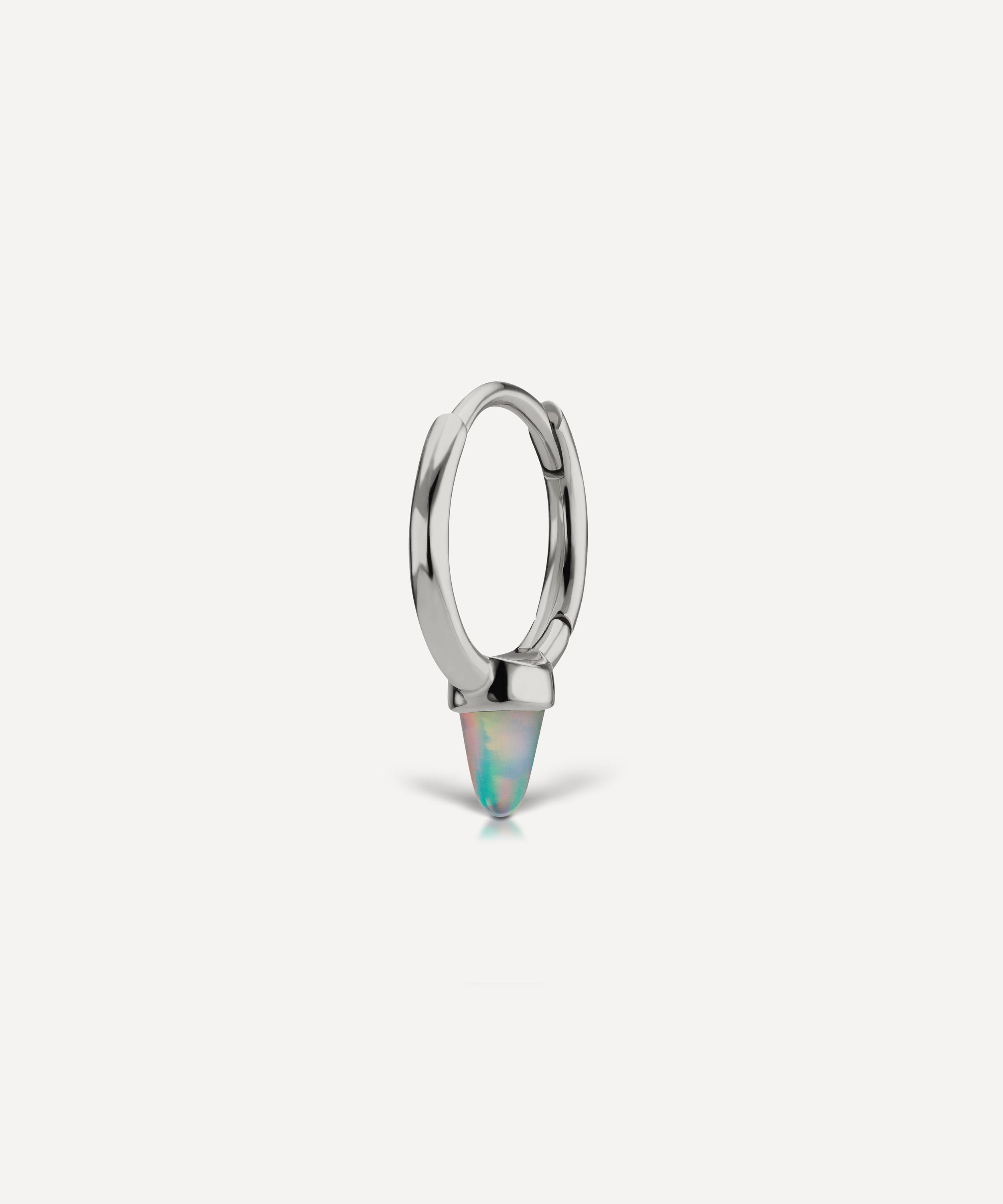 Maria Tash - 14ct 8mm Opal Single Short Spike Hoop Earring image number 0