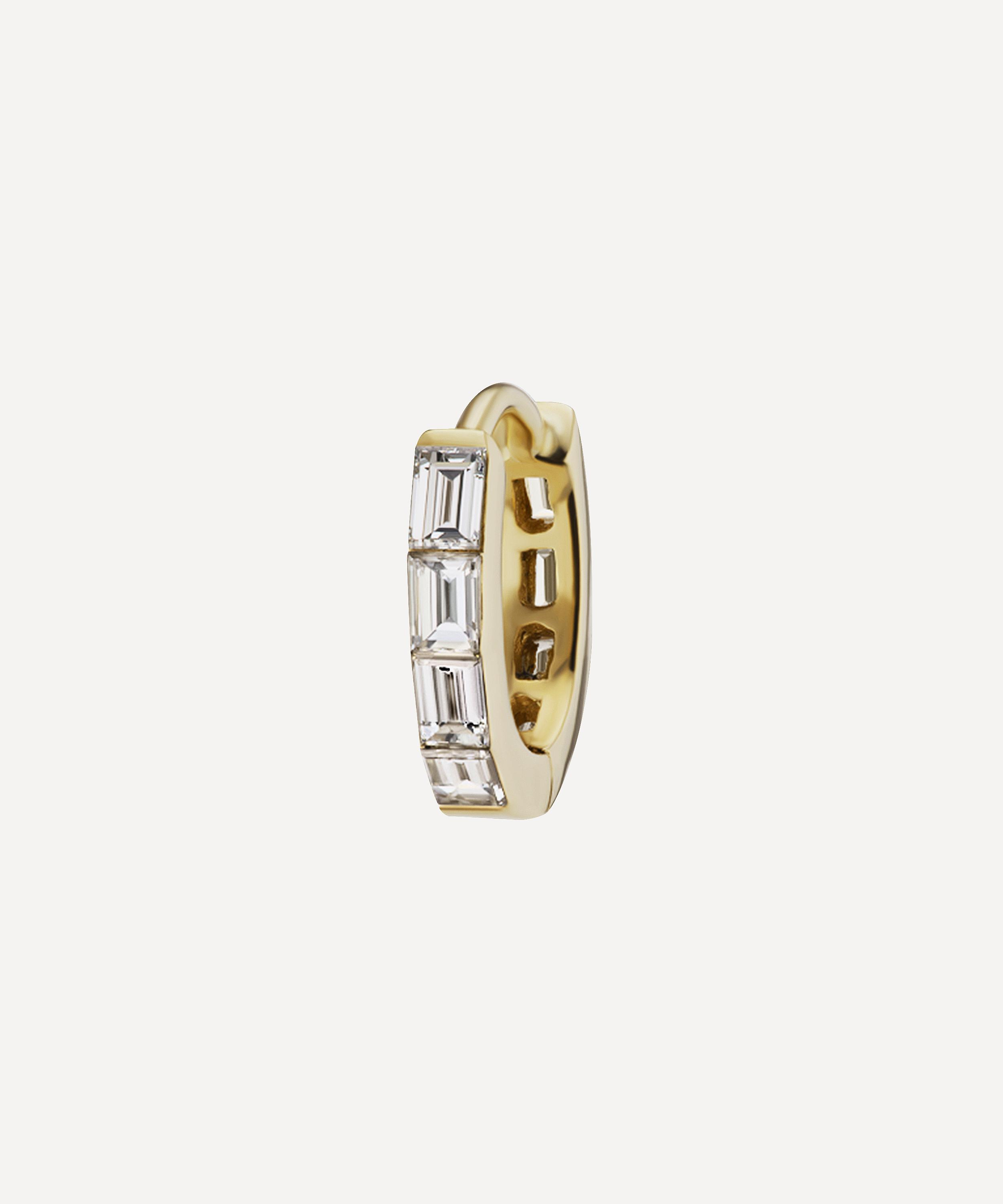Maria Tash - 18ct 6.5mm Invisible Set Baguette Diamond Eternity Hoop Earring image number 0