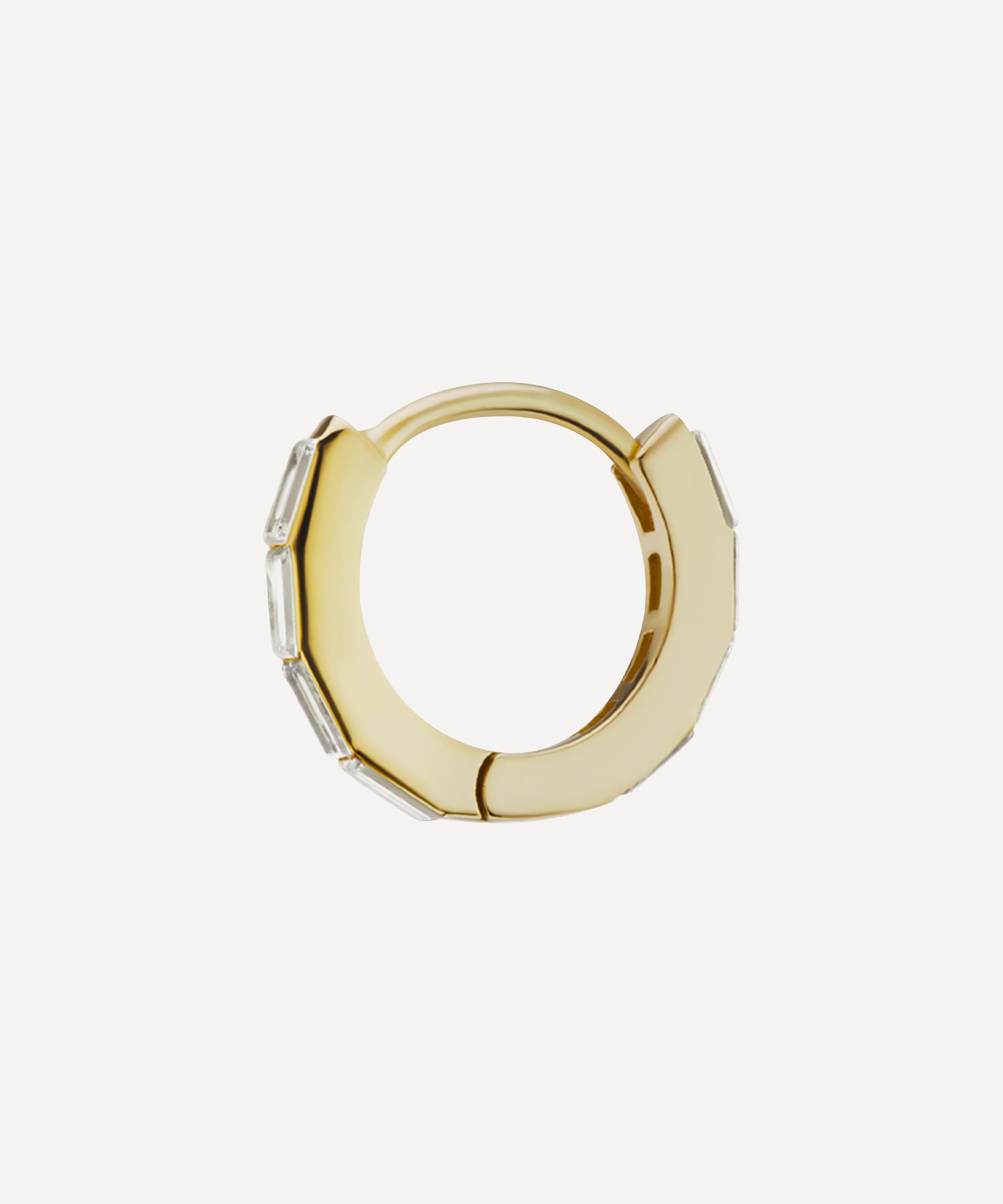 Maria Tash - 18ct 6.5mm Invisible Set Baguette Diamond Eternity Hoop Earring image number 3