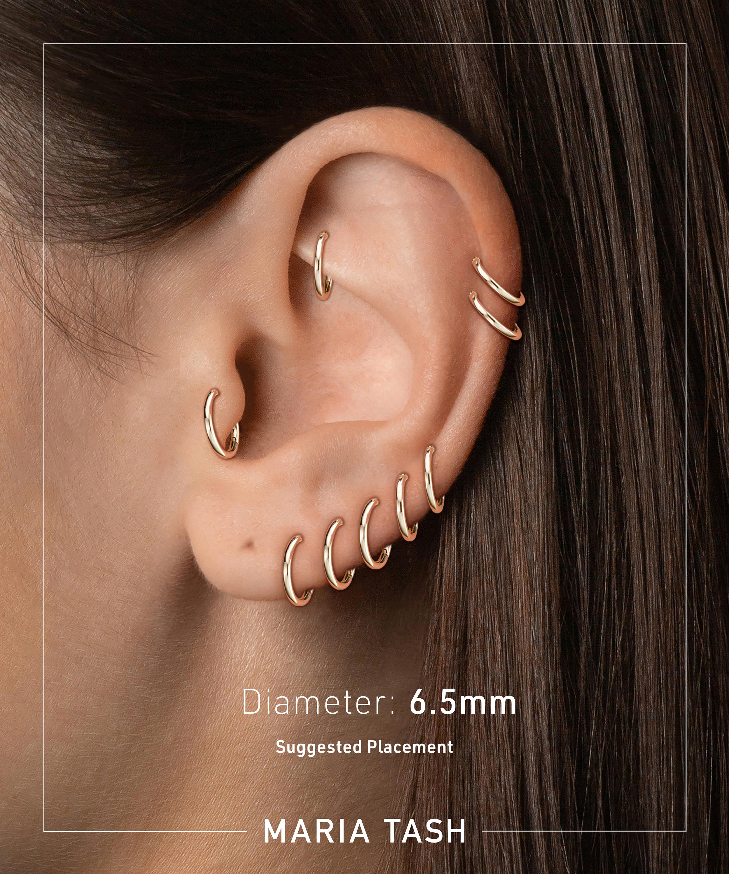 MARIA TASH MARIA TASH 18CT 6.5MM INVISIBLE SET BAGUETTE DIAMOND ETERNITY HOOP EARRING 000708418