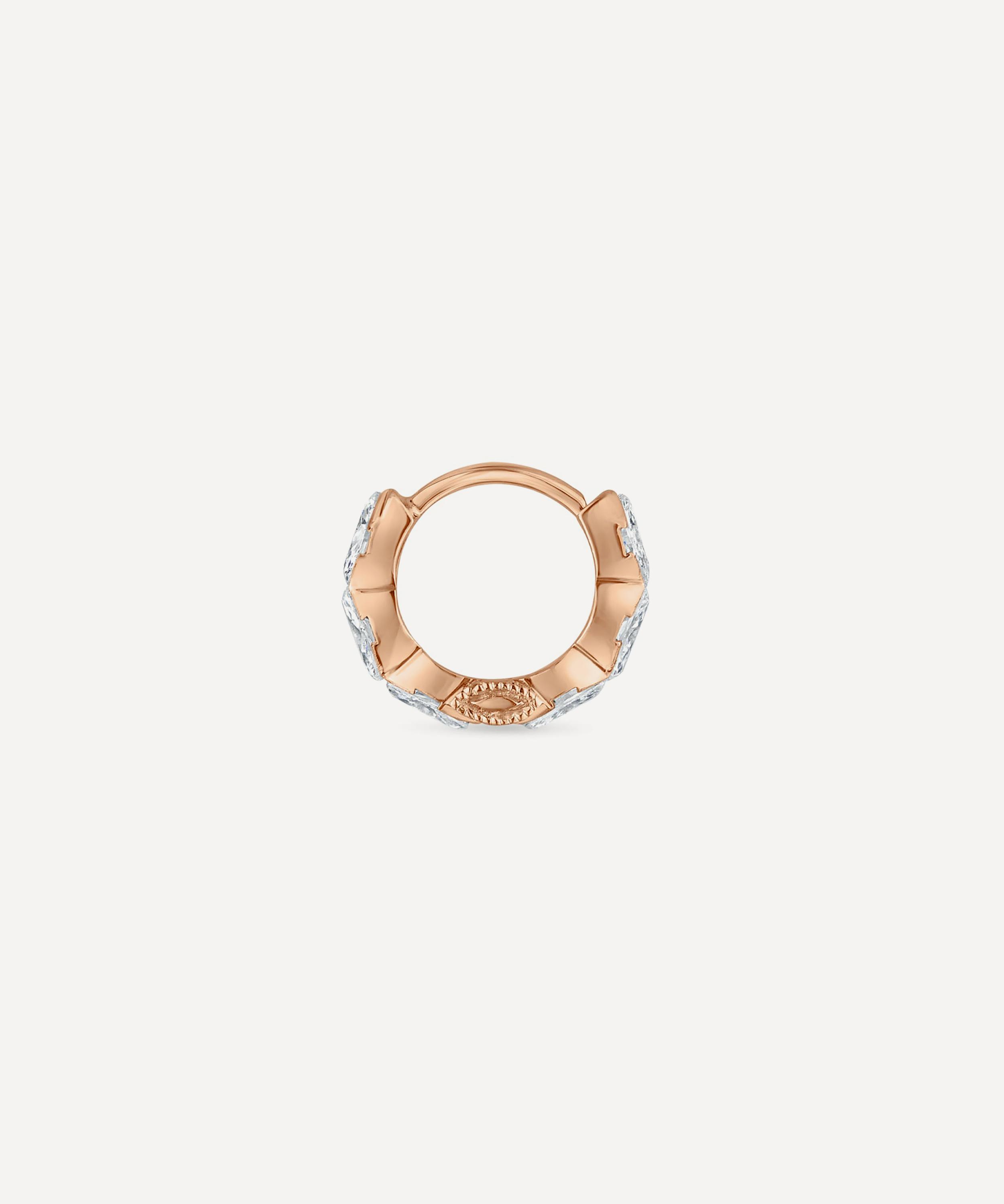 Maria Tash - 18ct 6.5mm Invisible Set Diamond Marquise Eternity Hoop Earring image number 1