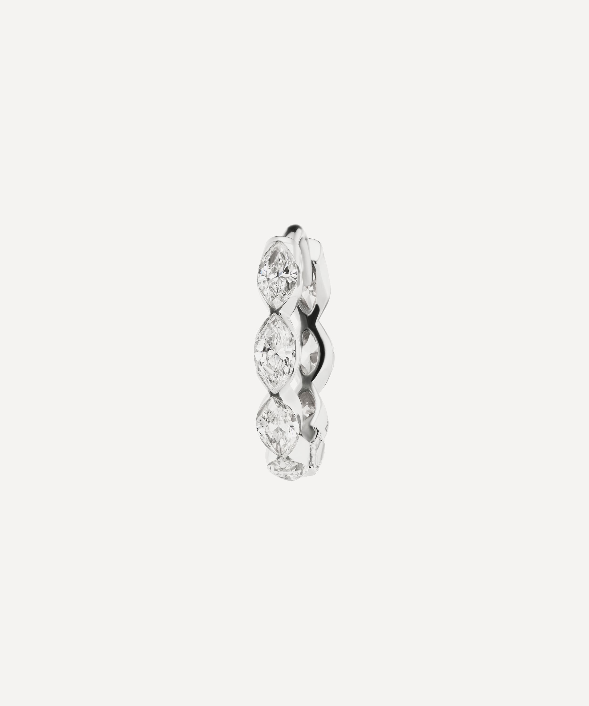 Maria Tash - 18ct 6.5mm Invisible Set Diamond Marquise Eternity Hoop Earring