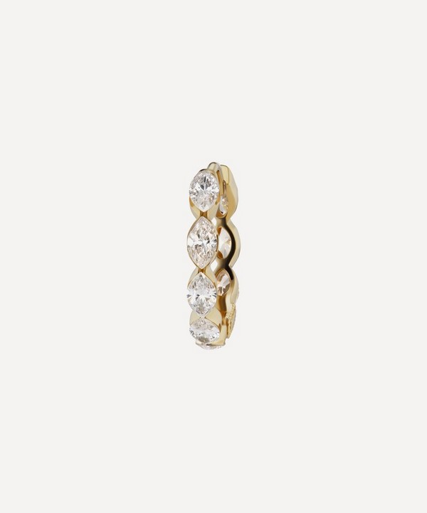 Maria Tash - 18ct 9.5mm Invisible Set Diamond Marquise Eternity Hoop Earring