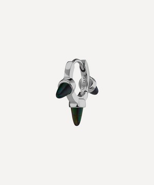 Maria Tash - 14ct 6.5mm Triple Short Black Opal Spike Hoop Earring image number 0