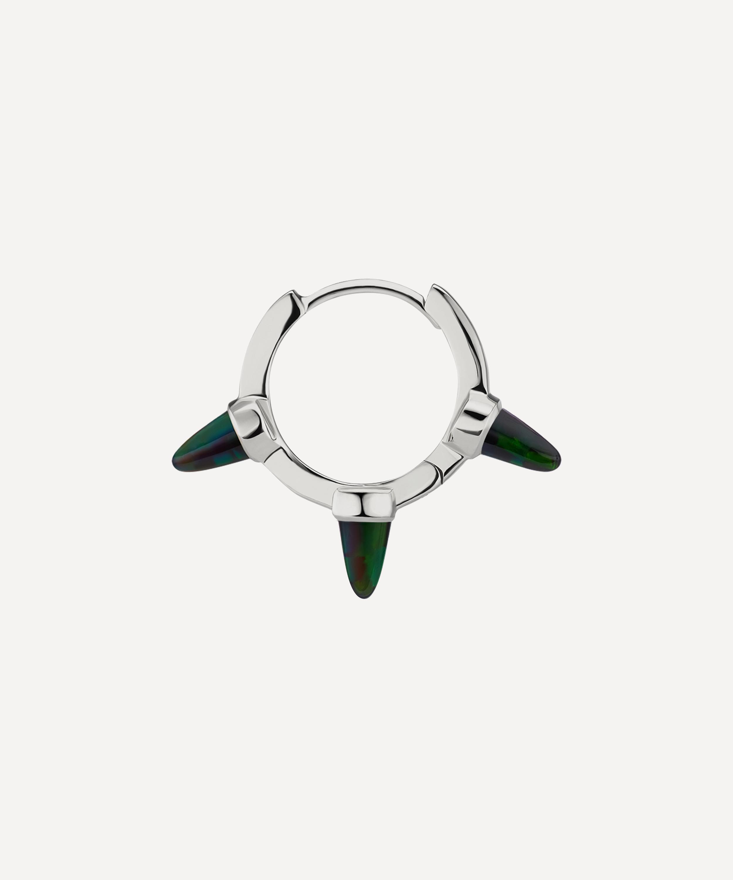 Maria Tash - 8mm Triple Short Black Opal Spike Hoop Earring image number 1