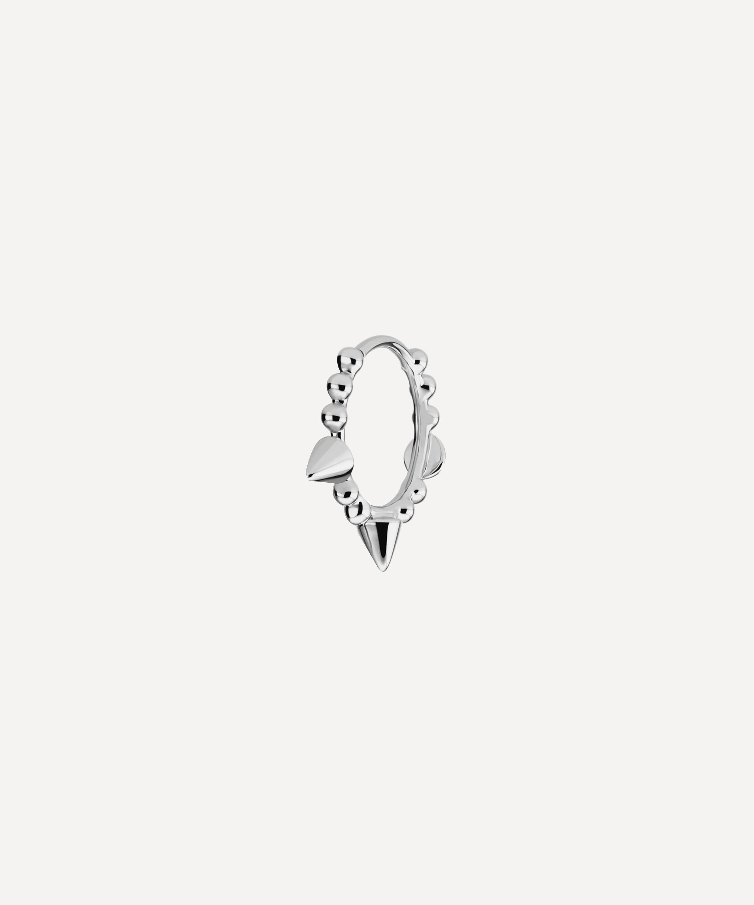 Maria Tash - 14ct 9.5mm Triple Short Spike Granulated Hoop Earring image number 0
