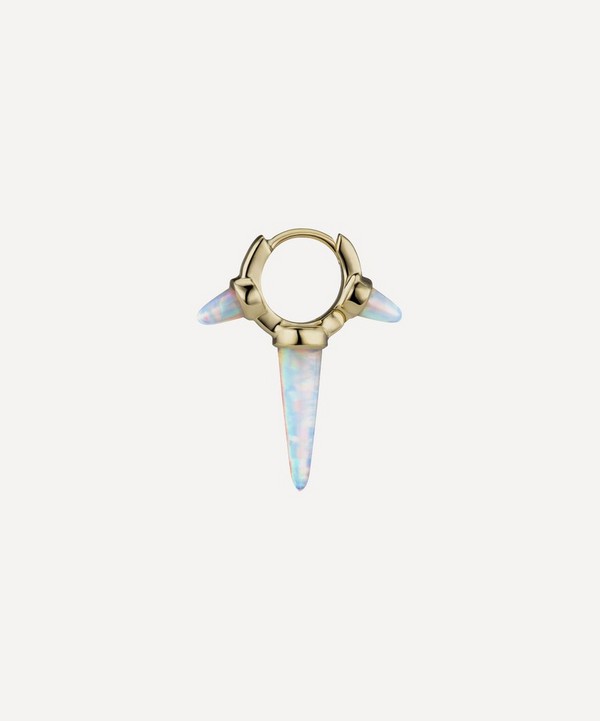 Maria Tash - 14ct 6.5mm Triple Long Opal Spike Hoop Earring image number null
