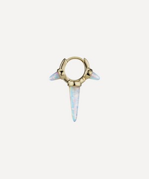 Maria Tash - 14ct 6.5mm Triple Long Opal Spike Hoop Earring image number 0