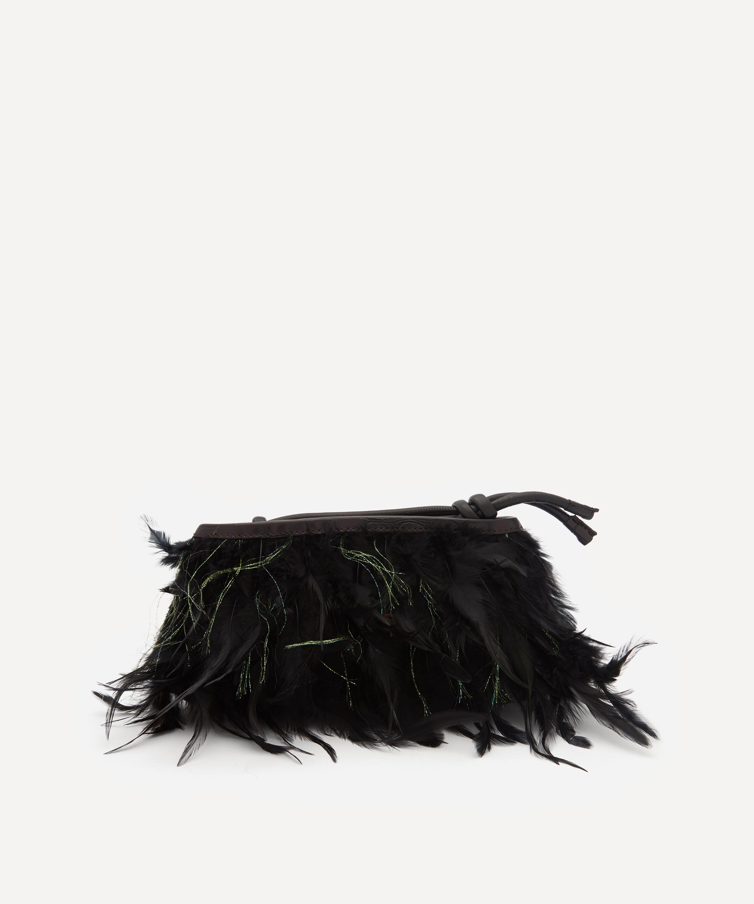 feather clutch