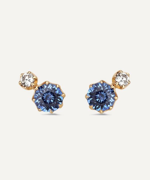 Dinny Hall - Gold Elyhara Diamond and Sapphire Stud Earrings image number null