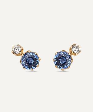 Dinny Hall - Gold Elyhara Diamond and Sapphire Stud Earrings image number 0