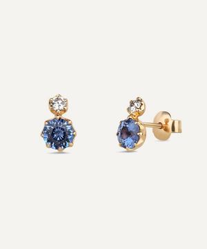 Dinny Hall - Gold Elyhara Diamond and Sapphire Stud Earrings image number 2