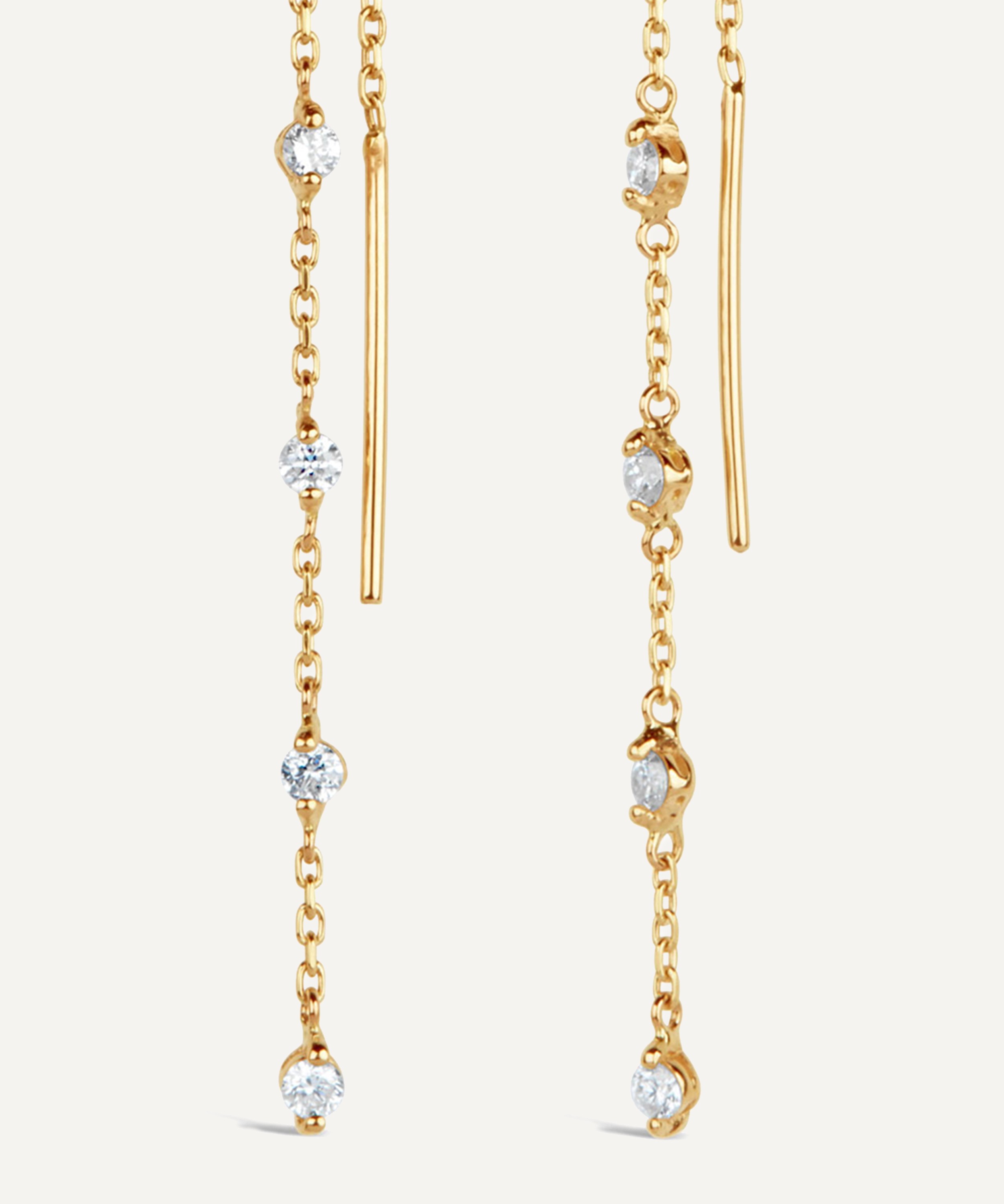 Dinny Hall - Gold Shuga Chain Diamond Drop Earrings image number 1