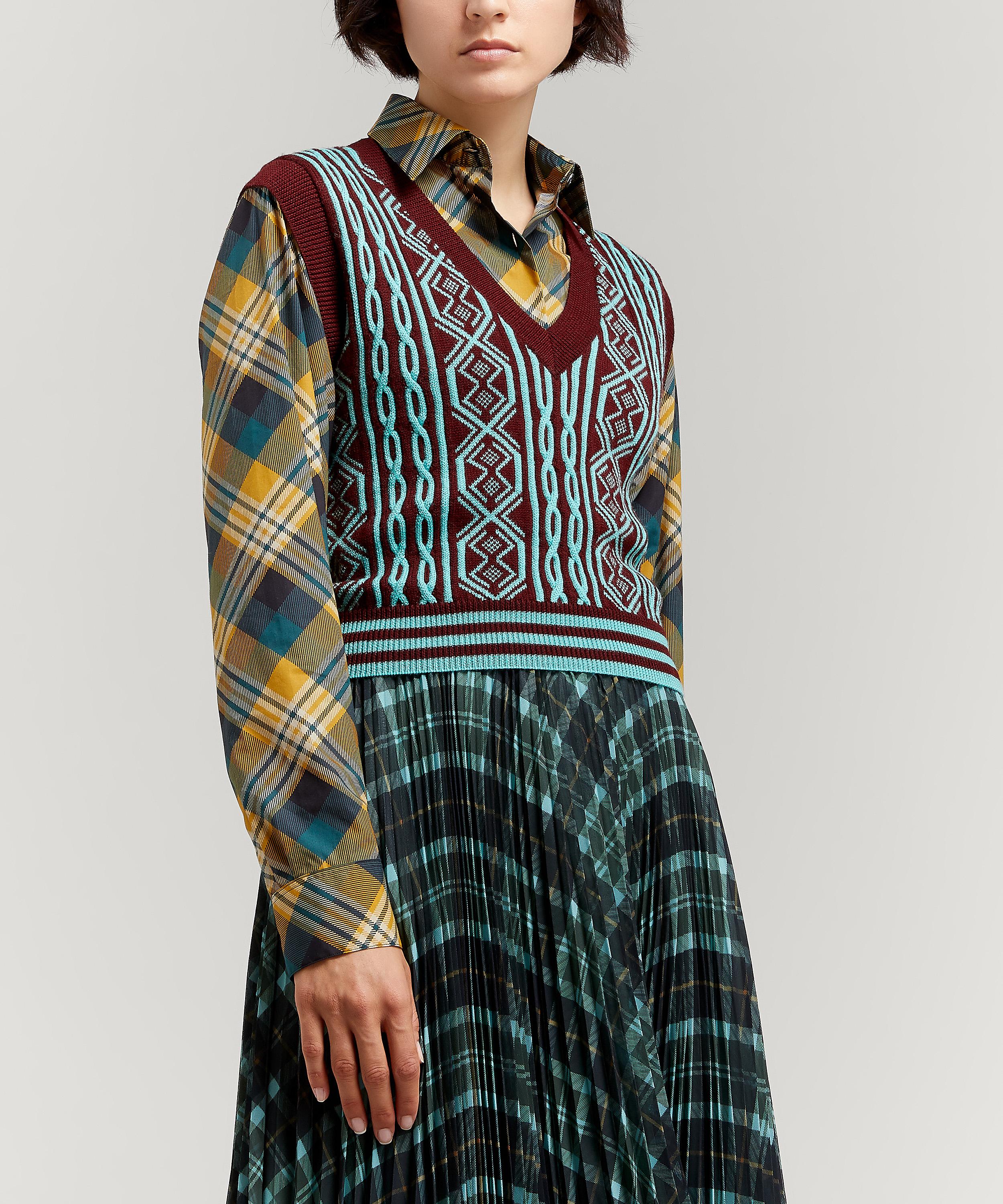 cropped v neck sweater vest