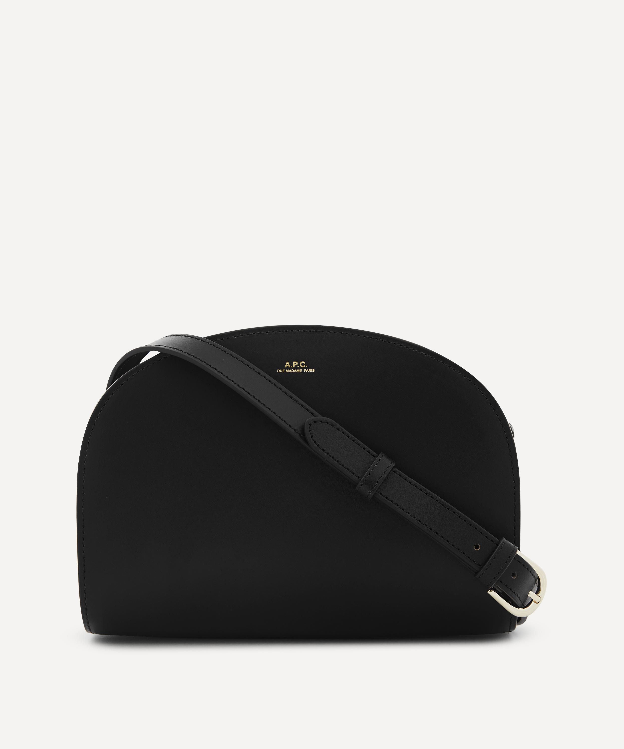 Black Leather Demi Lune Shopper - Assembly New York