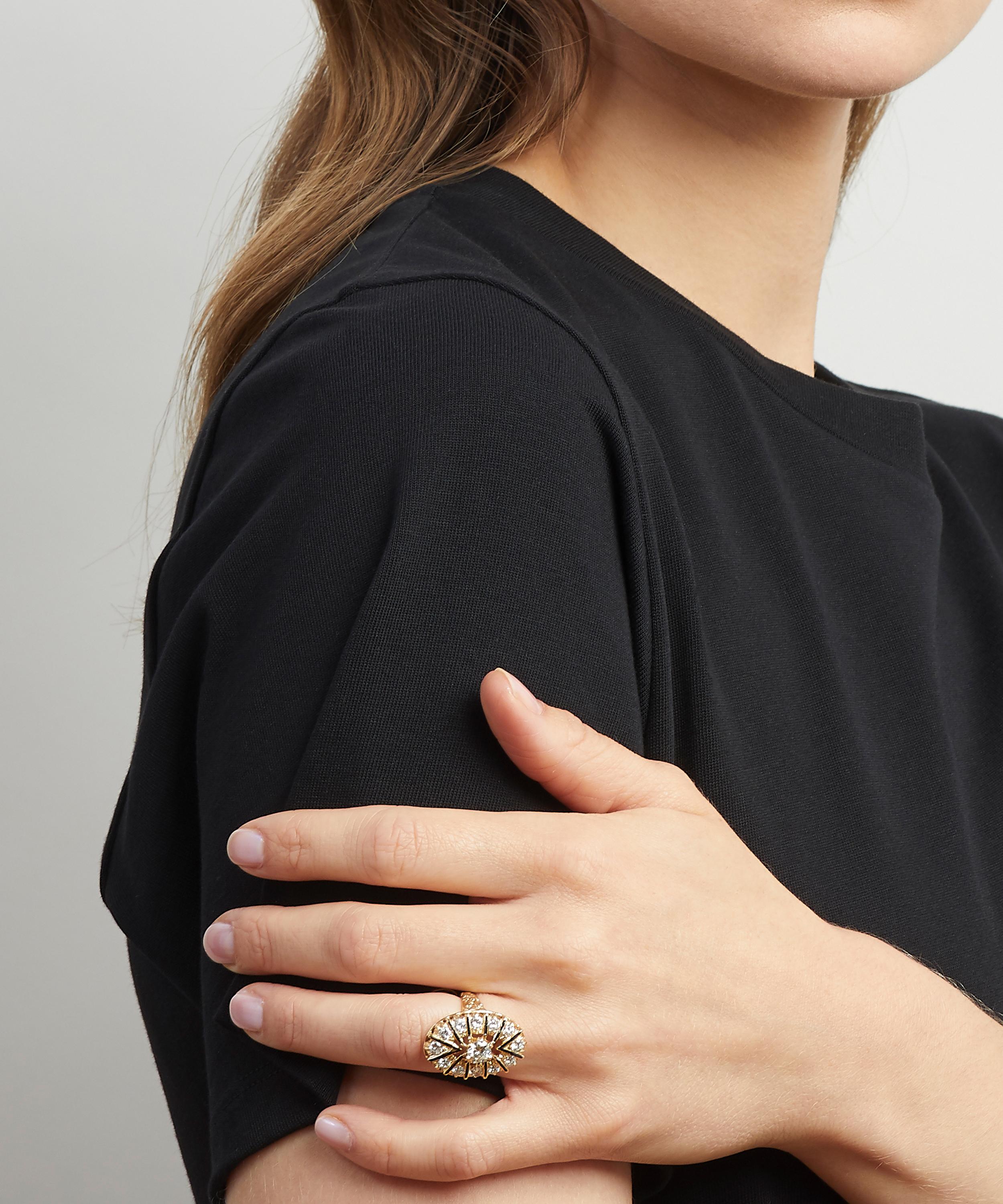 Kojis - Gold Diamond and Enamel Plaque Ring image number 1
