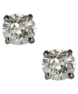 Kojis - Platinum 1.31ct Old Cut Diamond Stud Earrings image number 0