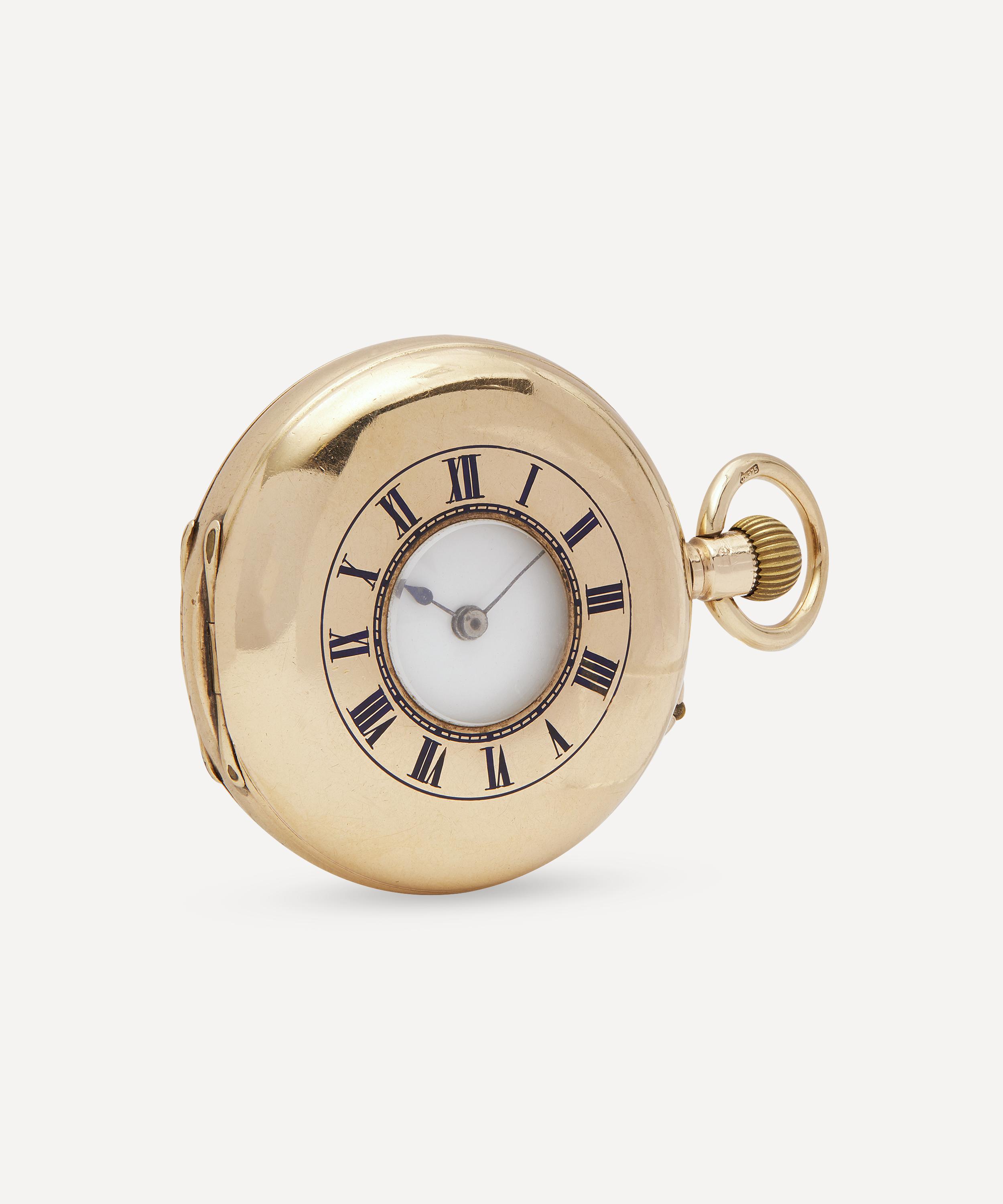 Designer Vintage - Compact 1920s Gentlemen’s 9 Carat Gold Half-Hunter Fob Watch image number 1