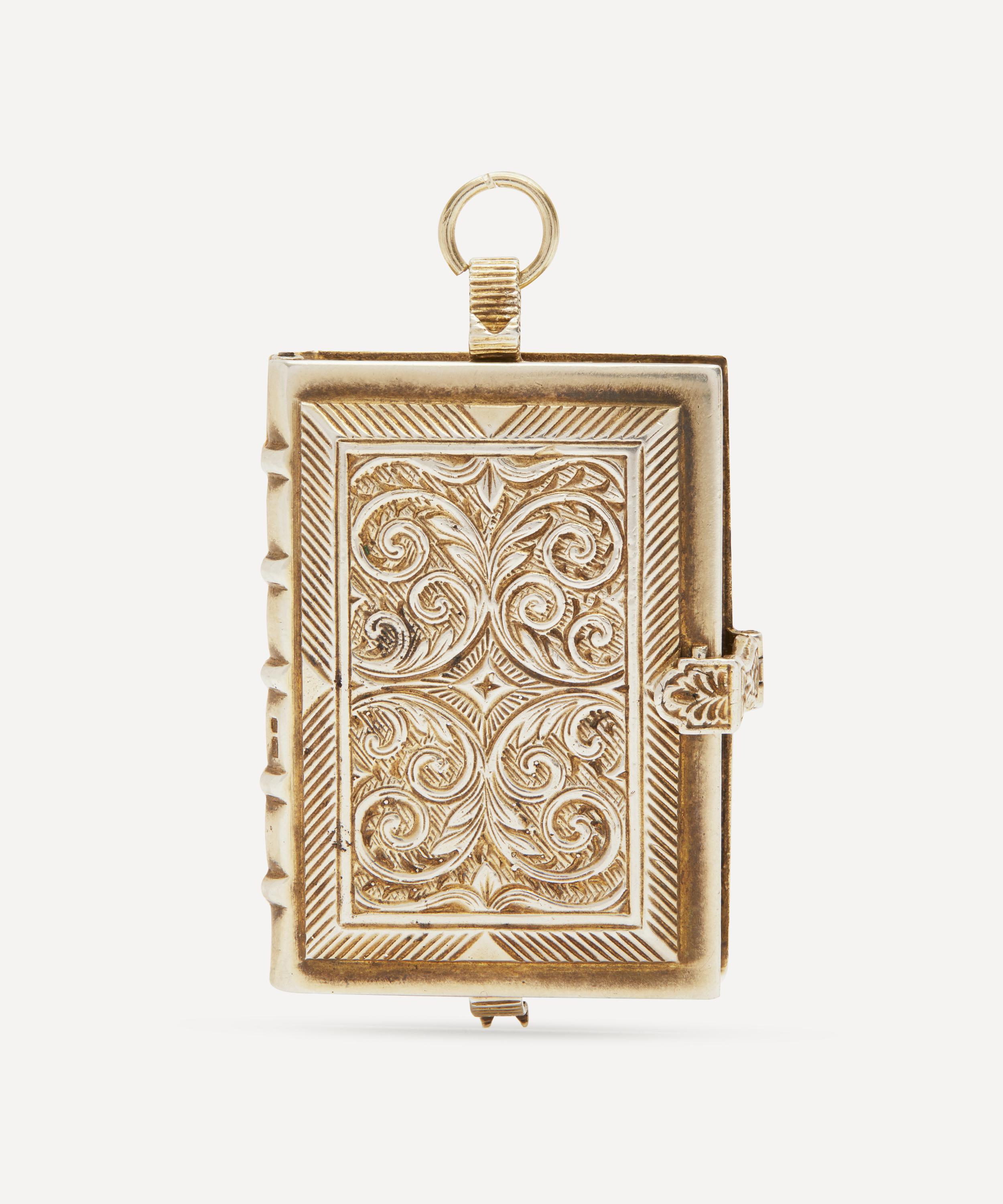 Designer Vintage - 1990s Silver-Gilt Miniature Book Pocket Watch image number 0