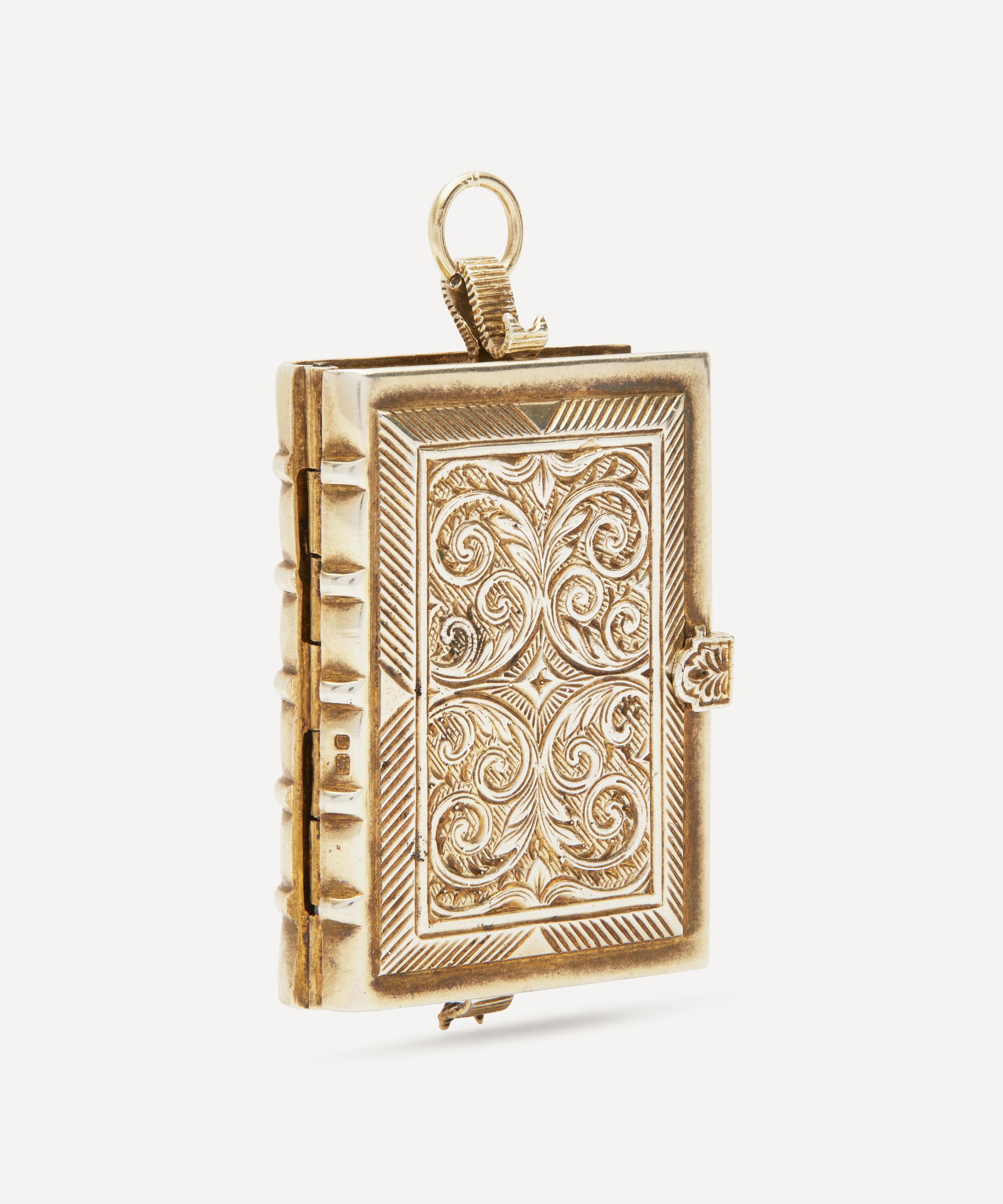 Designer Vintage - 1990s Silver-Gilt Miniature Book Pocket Watch image number 2