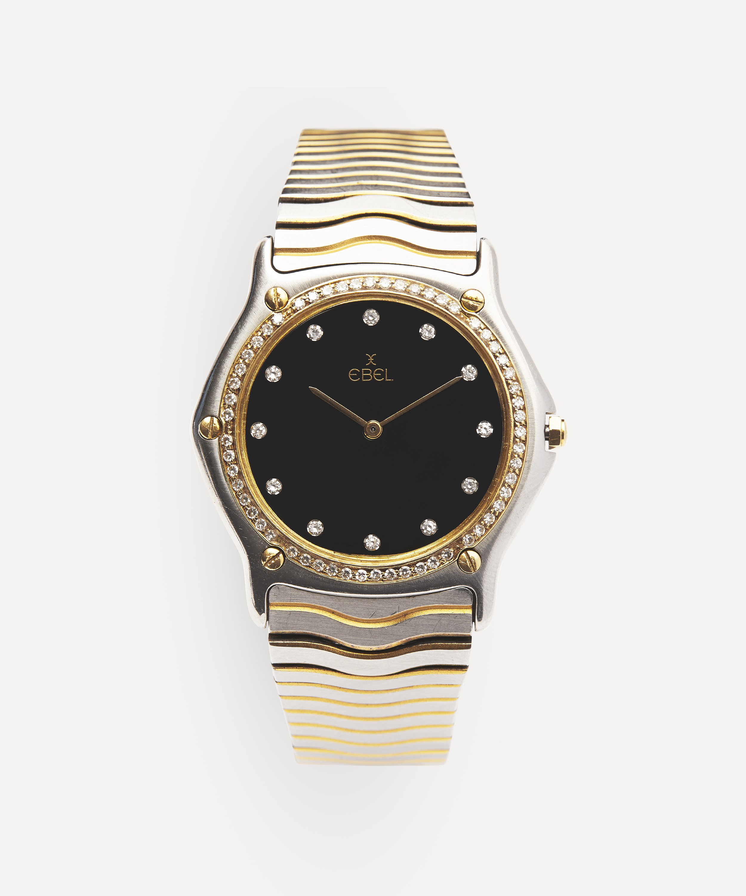 Designer Vintage - 1990s Ebel Wave 24 Carat Gold White Metal and Diamond Watch image number 0