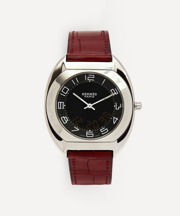 Designer Vintage - Turn Of The Century Hermes Espace White Metal Watch image number null