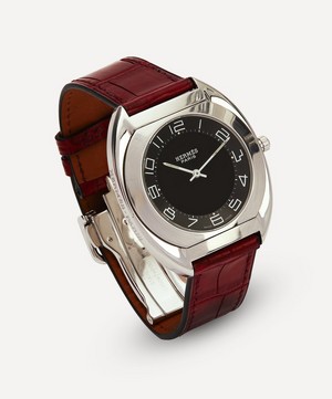 Designer Vintage - Turn Of The Century Hermes Espace White Metal Watch image number 1