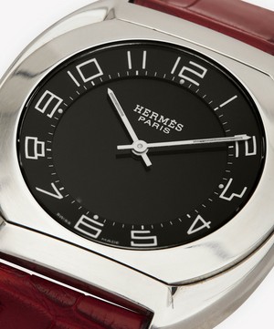 Designer Vintage - Turn Of The Century Hermes Espace White Metal Watch image number 4