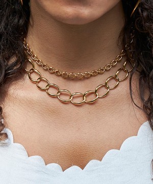 Dinny Hall - Gold Plated Vermeil Silver Handmade Medium Curb Chain Necklace image number 1