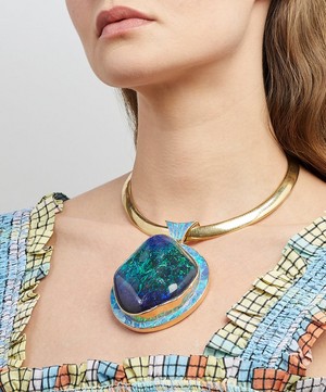 Kojis - 14ct Gold Black Opal Pendant Necklace image number 1