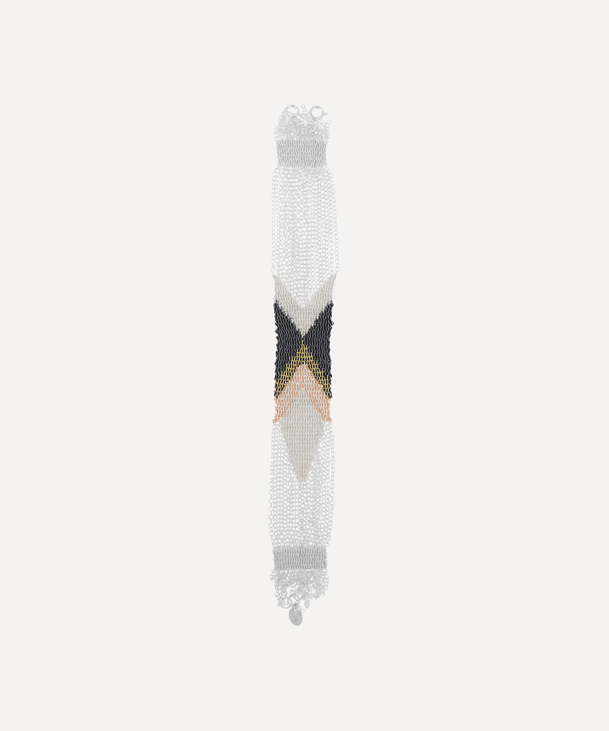 Stephanie Schneider - Silver Wide Silk Chain Bracelet image number 0