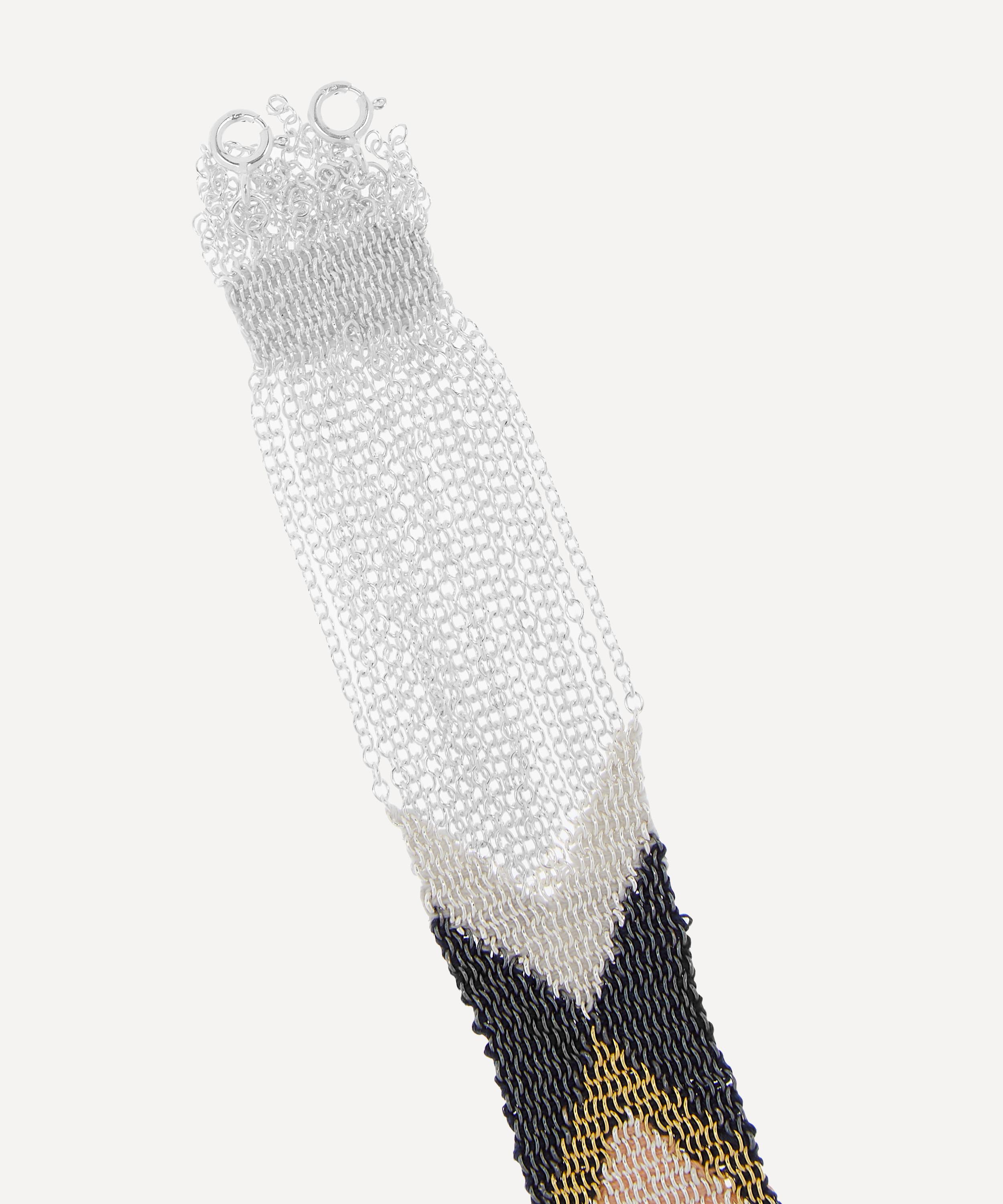 Stephanie Schneider - Silver Wide Silk Chain Bracelet image number 3