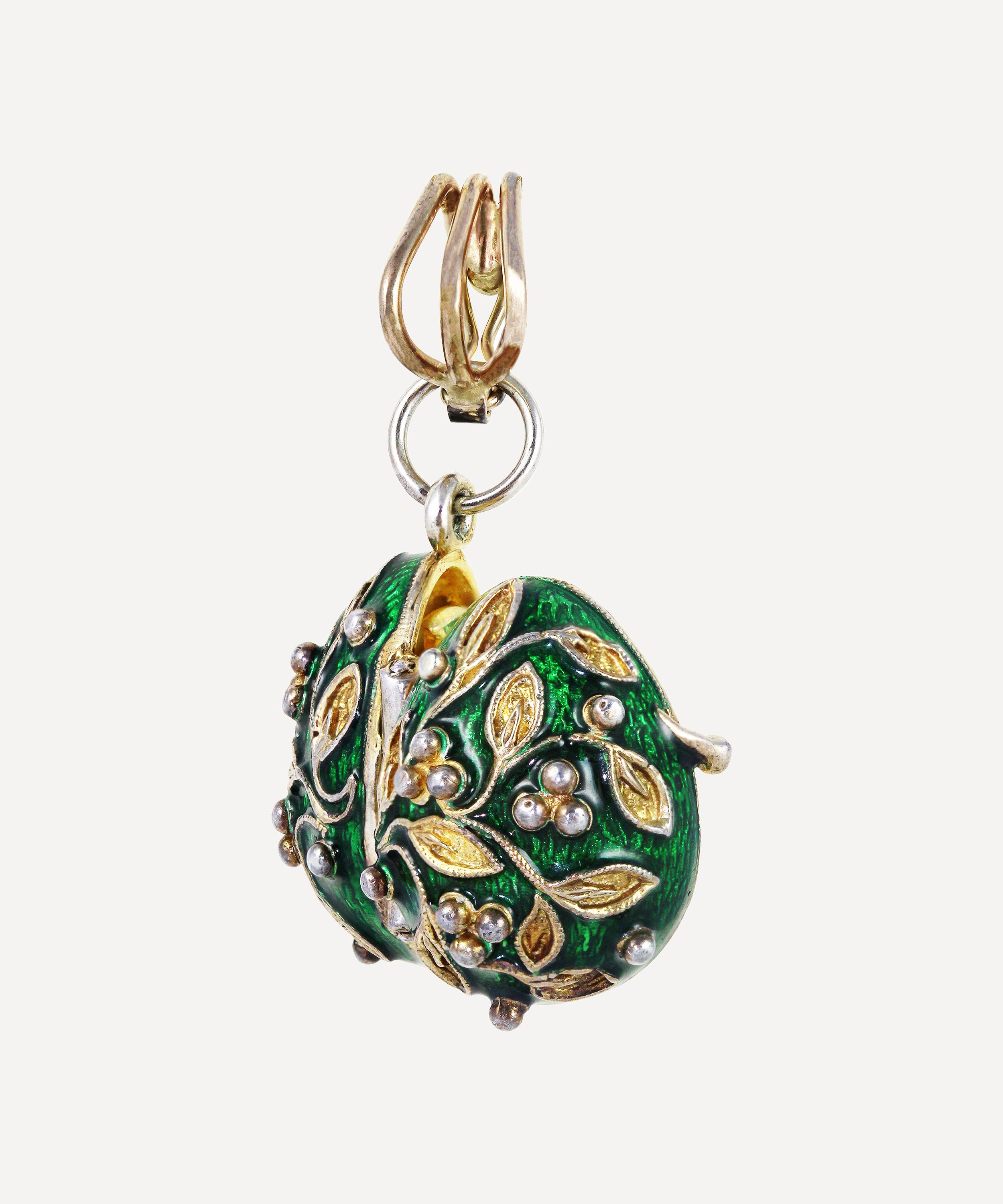 Kojis - Gold Enamel Egg Locket Pendant image number 2