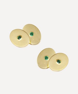 Kojis - Gold Emerald Cufflinks image number 0